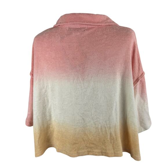 VINTAGE HAVANA CROPPED V-NECK COLLARED TEE IN TIE DYE NWT WOMEN'S SIZE MEDIUM - Picture 3 of 7